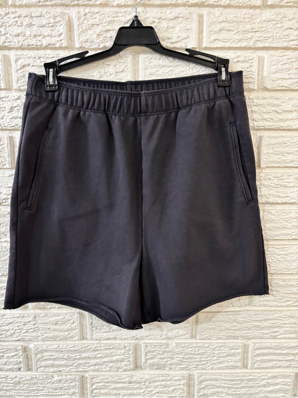 American Eagle Black Fleece Sweat Shorts Raw Hem - Size Small